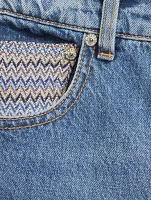 Jeans With Zig Zag Insert