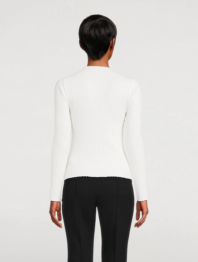 Ribbed Long-Sleeve Henley Shirt