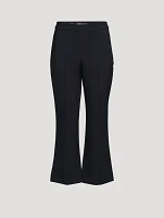 Mid-Rise Pintuck Crop Flare Pants