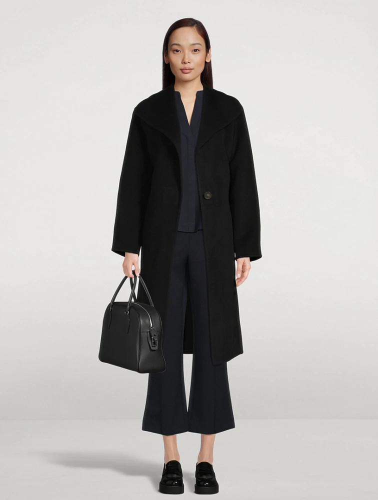 Mid-Rise Pintuck Crop Flare Pants