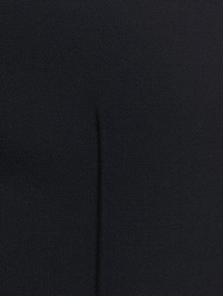 Mid-Rise Pintuck Crop Flare Pants