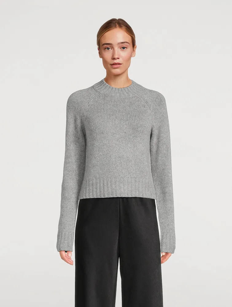 Cashmere Mockneck Shrunken Sweater