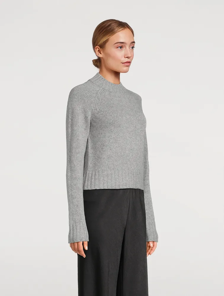 Cashmere Mockneck Shrunken Sweater