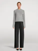 Cashmere Mockneck Shrunken Sweater