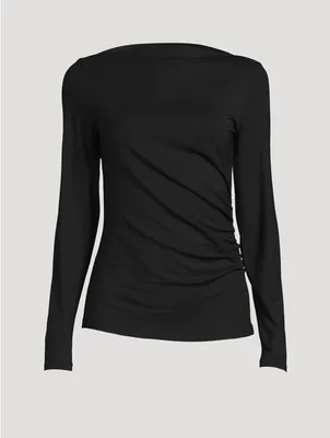 Ruched Long-Sleeve T-Shirt