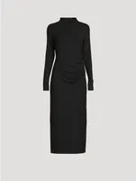 Ruched Long-Sleeve Maxi Dress