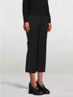 Mid-Rise Pintuck Crop Flare Pants