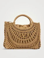 Woven Leather Tote Bag