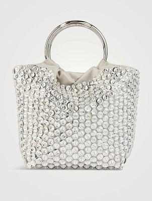 Small Carry Secrets Embellished Satin Tote Bag