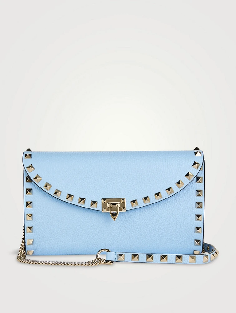 Rockstud Leather Chain Wallet