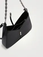Small Cut Out Leather Shoulder Bag With Chain