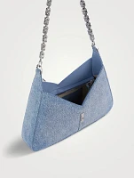 Small Cut Out Denim Shoulder Bag With Chain