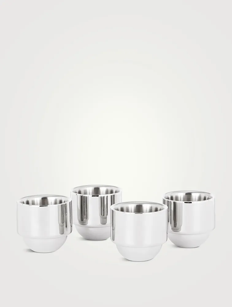 Four-Piece Brew Stainless Steel Espresso Cup Set