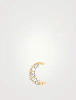 Baby 14K Gold Moon Stud Earring With Diamonds