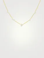 14K Gold Multi Diamond Cluster Necklace