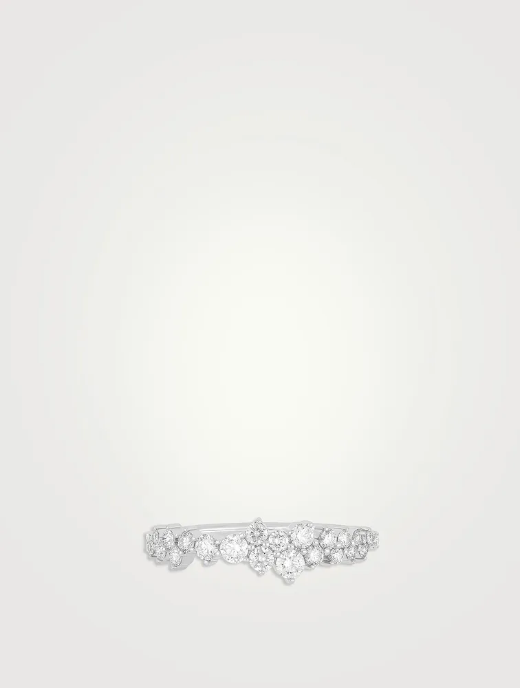 14K White Gold Diamond Cluster Ring