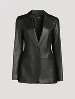 Slim Leather Blazer