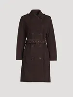 Double-Breasted Suede Trench Coat