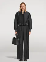 Flannel Wool Wide-Leg Trousers