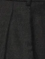 Flannel Wool Wide-Leg Trousers