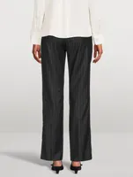 Straight-Leg Trousers Pinstripe Print