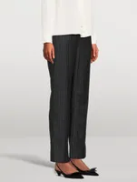 Straight-Leg Trousers Pinstripe Print