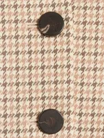 Cropped Jacket Houndstooth Print