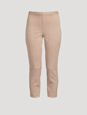 Slim Trousers Houndstooth Print