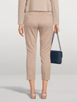 Slim Trousers Houndstooth Print