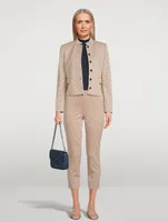 Slim Trousers Houndstooth Print