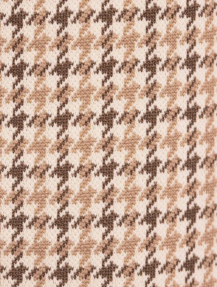 Slim Trousers Houndstooth Print
