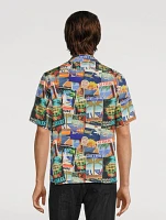 Postcard Silk Short-Sleeve Shirt