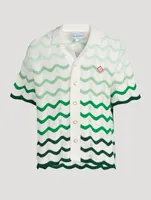 Wavy Gradient Crochet Shirt