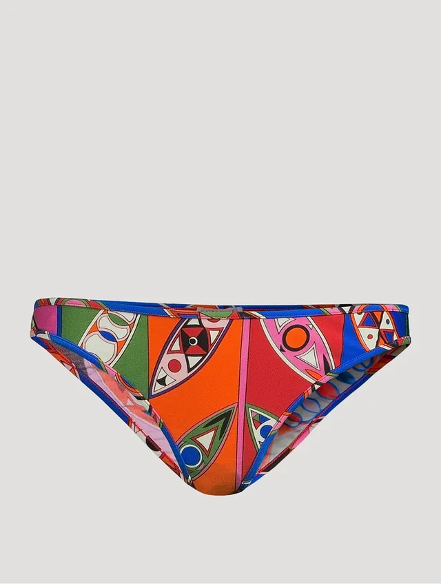 Mid-Rise Piqué Classic Bikini Swim Bottoms