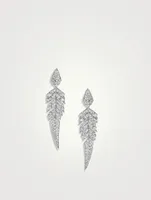 Short Magnipheasant 18K White Gold Earrings With Pavé Diamonds