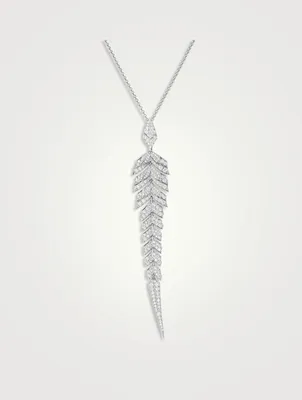 Magnipheasant 18K White Gold Pendant Necklace With Pavé Diamonds