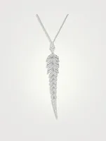 Magnipheasant 18K White Gold Pendant Necklace With Pavé Diamonds