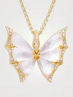 Small Fly By Night 18K Gold Crystal Haze Pendant Necklace With Diamonds