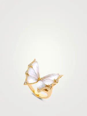 Small Fly By Night 18K Gold Crystal Haze Ring
