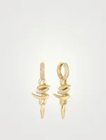 Thorn Embrace 18K Gold Entwined Drop Earrings With Diamonds
