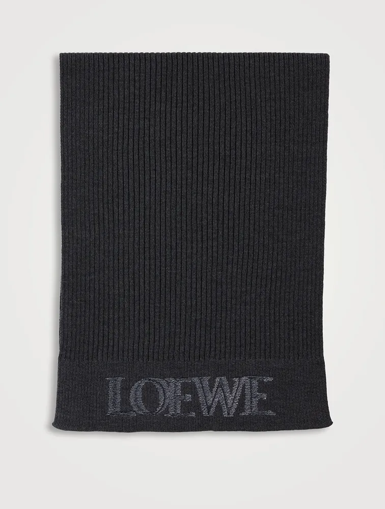 Knit Wool Scarf With Logo