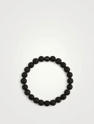 Beaded Bracelet With Lava Stone And Matte Onyx