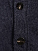 Cashmere Cardigan With Intrecciato Leather Patches