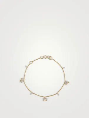 Gold Charm Bracelet With Gems