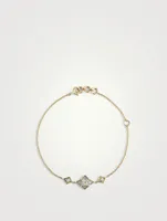 Gold Trio Quad Gem Chain Bracelet