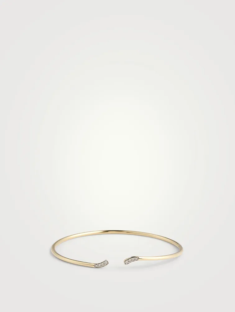 Gold Bangle Bracelet With Gems