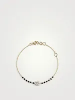 Anira Gold Beaded Chain Bracelet With Gems
