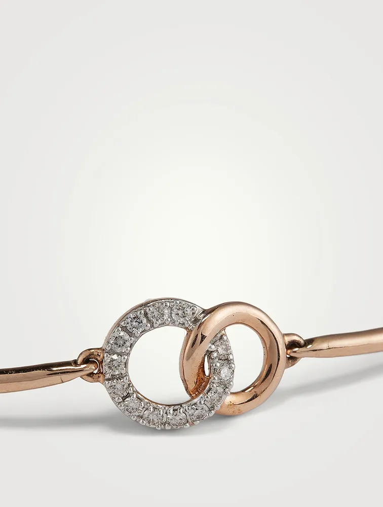 Rose Gold Duo Bracelet With Gems