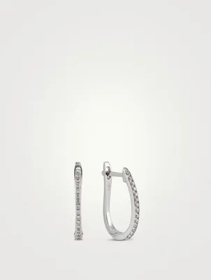 White Gold Scarlett Hoop Earrings With Gems