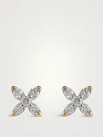 Gold Star Stud Earrings With Gems